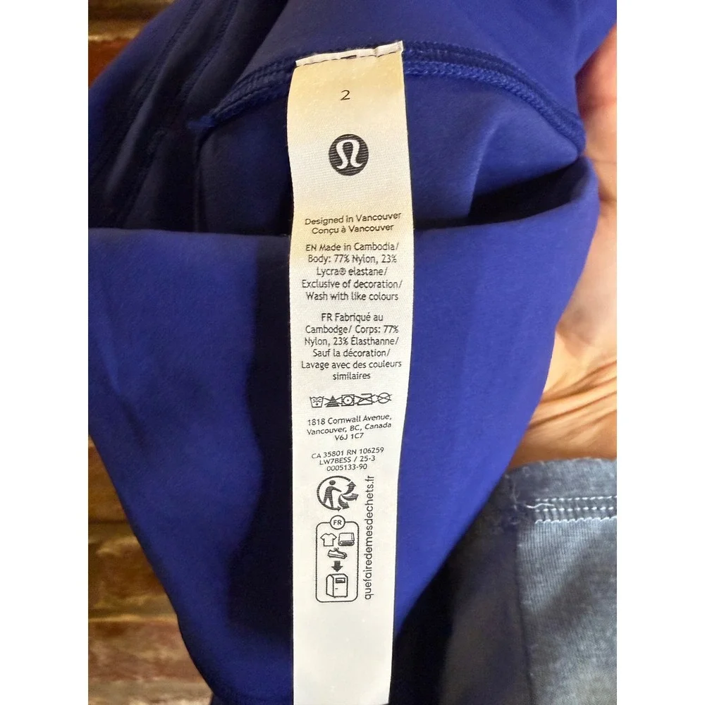 Lululemon Wunder Train HR Short 6 Inch‎ Royal Blue NWT Size 2